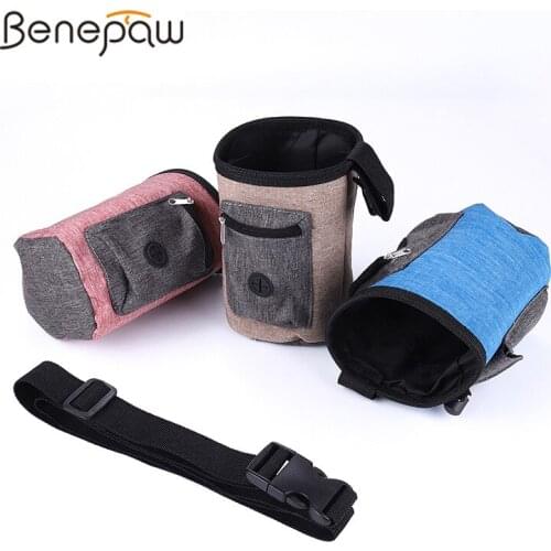 Benepaw Training Dog Treat Bag Adjustable Waist Belt Built-in Poop Bag Dispenser Pet Treat Pouch Easily Carry Toys, Kibble, Keys