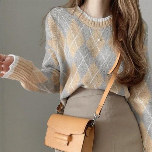 NEW Women Sweater pullover Female knitting overszie sweaters Long Sleeve Girls Tops Loose Elegant Knitted thick Outerwear