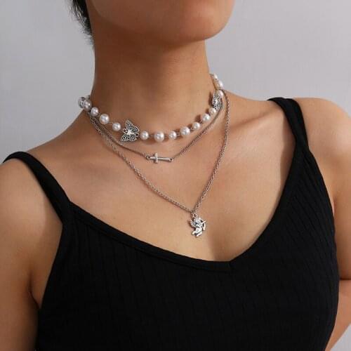 UDDEIN New Fashion Trendy Simulated Pearl Chain Choker Necklace for Women Vintage Statement Necklace & Pendant Party Jewelry