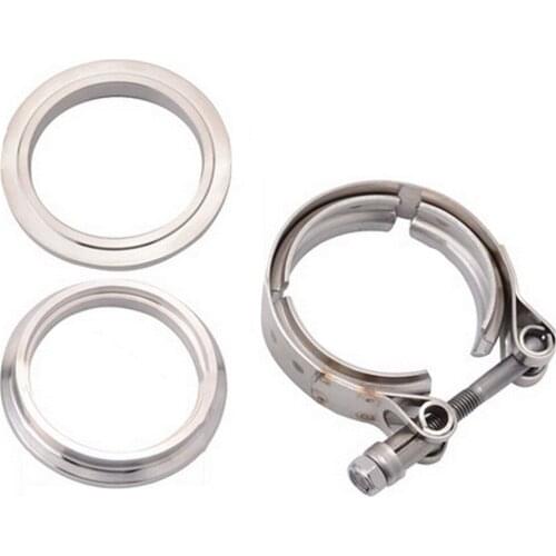 Universal 2.5" 3" 3.5" 4" 304 Stainless Steel V Band Clamp V-Band Exhaust Flange Turbo Exhaust Pipe V Clamps Kits Quick Release