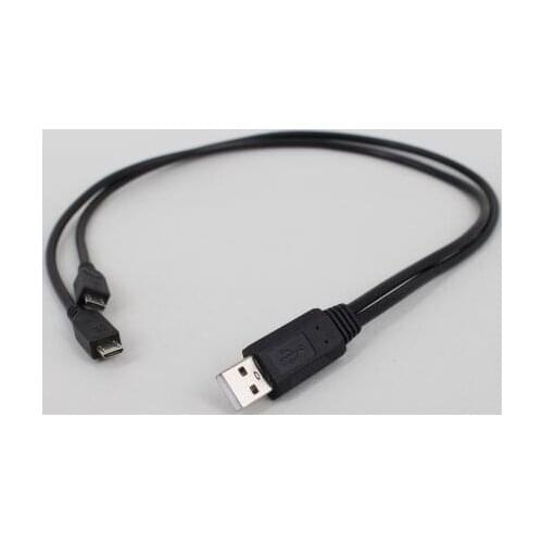 USB 2.0 A Male to 2 Dual Micro USB Male Y Splitter Data Charge Adapter Cable Cord 100pcs/lot