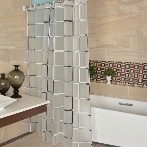 PEVA Waterproof Shower Curtain Liner Translucent Bathroom Curtain Luxury Bath Curtain With 12 High Quality Hooks