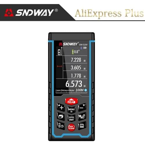 SNDWAY High-precision Digital Laser rangefinder Color display Rechargeabel 100m Laser Range Finder distance meters tape measure