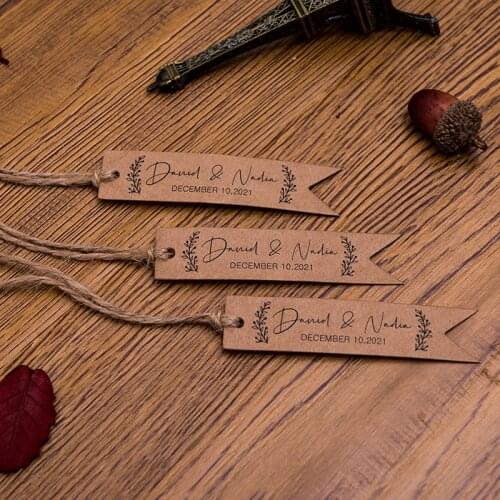 Wedding custom size labels Wedding Favor Tag wedding decoration personalize custom tag sticker lables 18x80mm Kraft/white label