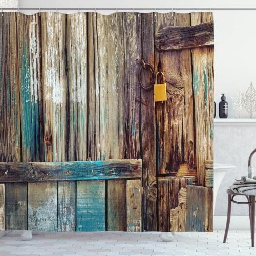 Cottage Country Shower Curtain Set Rustic Weathered Look Door Curtain for Bathroom 12 Hooks Cortinas de Baño וילון אמבטיה