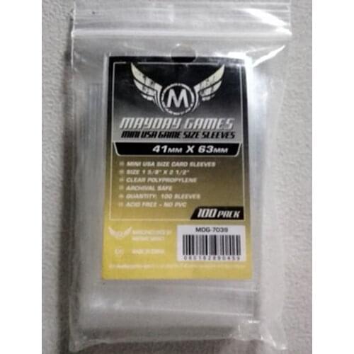 5 Packs/lot Mayday Games for 41*63mm Card Protector 100 Sleeve Pack Case Holder Board Game Cards Sleeve 7039