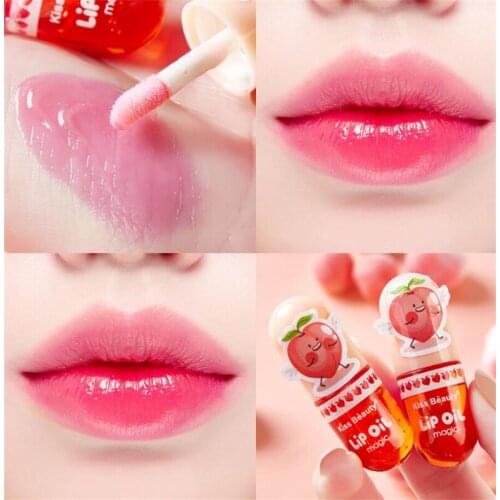 1pcs Moisturizing Color Changing Liquid Lipsticks Transparent Peach Lip Oil Hydrating Natural Lipgloss Lasting Makeup Cosmetics