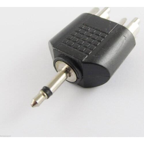 100pcs 3.5mm 1/8" Mono Male To 2 Dual RCA Male Y Splitter Audio Cable Audio Adapter