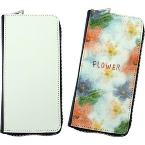 50pcs/Lot sublimation blanks heat transfer printing DIY gift PU leather long purse Sublimation blank