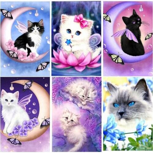 5D Diamond Painting Animals Cats Full Drill Mosaic Square Round Diamond Embroidery Art Cross Stitch Pictures Home Decoration