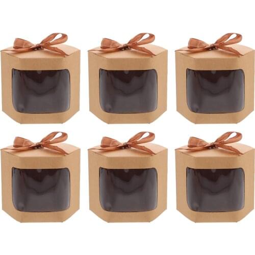 6pcs Paper Candy Cookie Package Paper Boxes Gifts Packing Boxes Cardboard Case