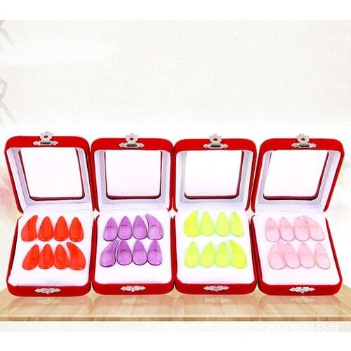 8 PCS High Quality Left & Right Guzheng Finger Picks with Grooves, Gu Zheng Nails Size Small