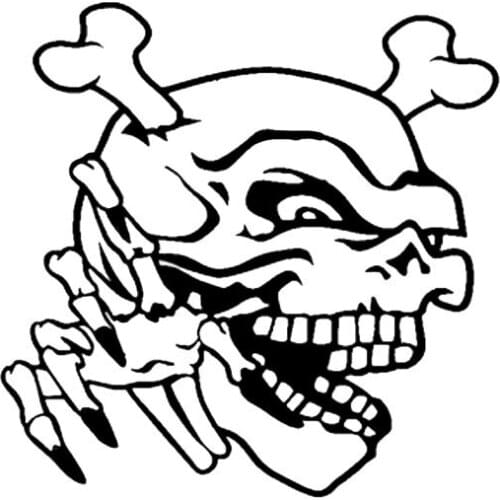 Car Stickers Skull Coolest Graphics Car Stickers PVC Skeleton Grim Reaper Decoration Creative Waterproof Black/white,14cm*14cm