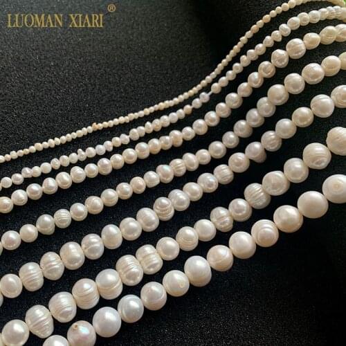 Wholesale AA Natural Potato shape Cross Perforation Whorled Freshwater Pearl Beads For Jewelry Making DIY Bracelet Necklace