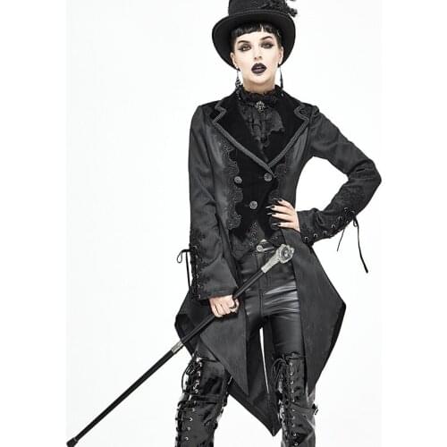 Gothic Retro Gorgeous Lace V-neck Jacket Jacket Tuxedo Jacket Prom Banquet Business Formal Wear Long Jacket