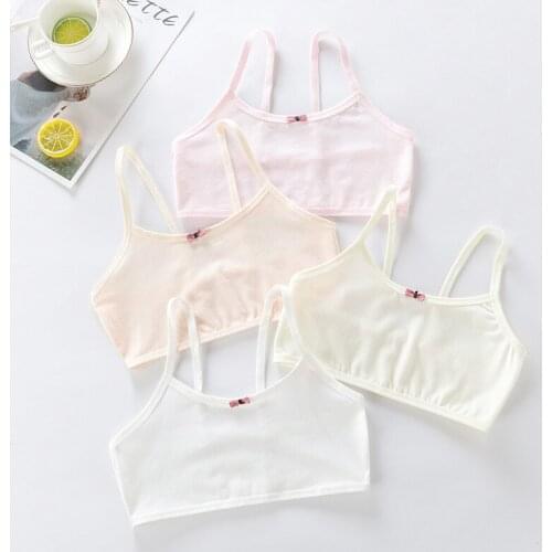 6pc/lot new arrived Wrap bust cotton candy Vest young Girls students teenagers Underwear children 8-18year