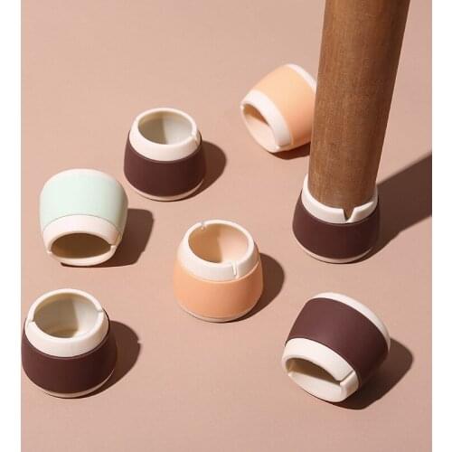 4Pcs/Set Table Chair Leg Mat Thicken Silicone Covers Caps Wood Floor Non-Slip Protector Dust Mute Pads Furniture Accessories