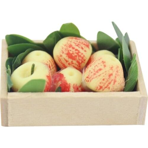 Meirucorp Dollhouse Decorate 1:12 Scale Miniature Clay Model Apple Sale Shelf Fruit Plate