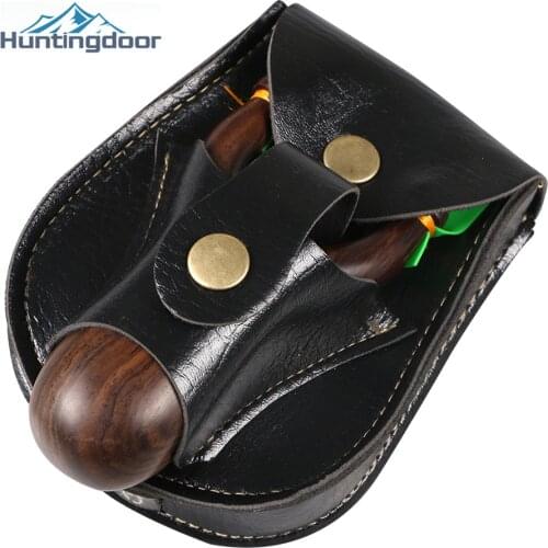 Sandalwood Slingshot Set Black Slingshot Bag With Magnet Pill Flat Rubber Band Outdoor Hunting Slingshot Portable Set