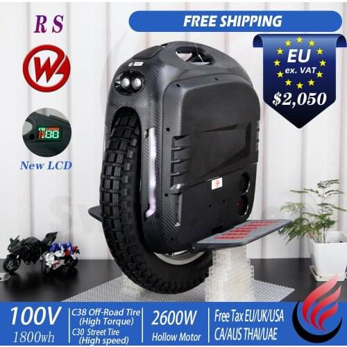 2021 Gotway Begode RS Unicycle 2600W 1800Wh LG Batteries 100V High Torque and Speed Version Electric Wheel Ship from EU