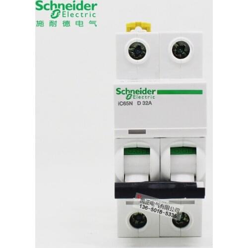 Genuine Schneider Air Switch Household Circuit Breaker D-Type Circuit Breaker Acti9 IC65N 2P10A ~ 63A 6A 10A 16A 20A 25A 32A 40A