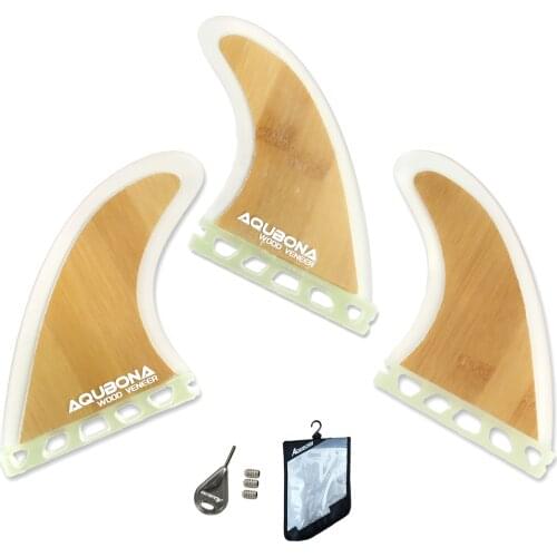 Surfboard Fins, Fiberglass Double Future Fins, Thruster (3 Fins) G5 Medium Future Fin for Surfing