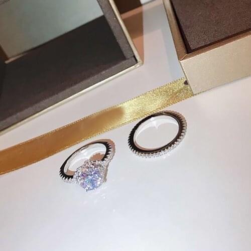 Popular Brands Pure 925 Sterling Silver For Women Jewelry Top Quality Ring Silver Wedding Flower Ring Two Double Flower Ring