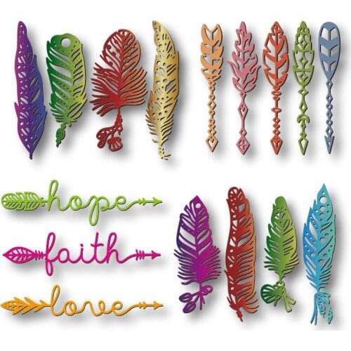 2021 New Arrival Feather Bookmark Metal Cutting Die Decoration Background Scrapbook Greeting Card Crafts Blade Punching Template