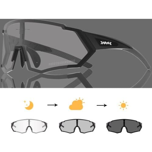 Kapvoe Photochromic UV400 Cycling Sunglasses Outdoor Sports Men Cycling Glasses Gafas Mountain Bicycle Riding Goggles Eyewear