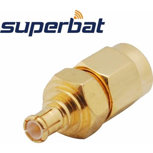 Superbat WiFi Adapter Connector SMA Plug Male to MCX Plug Male Straight Goldplated RF Coaxial Adapter