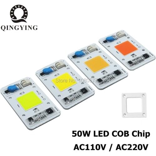 High Quality LED COB 50W AC 220V 110V No Need Driver Smart IC DIY LED Floodlight Spotlight White Warm White Red Green Blue
