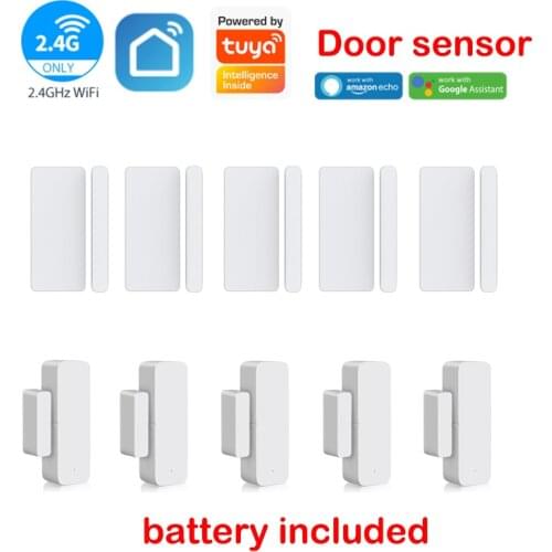Tuya Smart door window Sensor wifi Alarm Detector APP monitor realtime feedback home security Work With Alexa Google smart life
