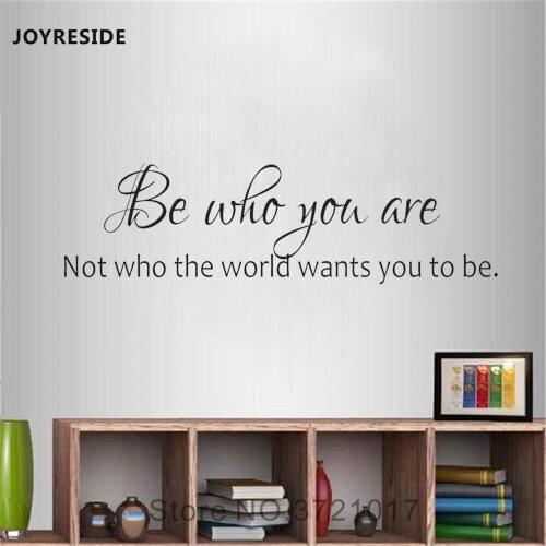 JOYRESIDE Inspirational Quote Wall Sticker Be Yourself Decals Vinyl Interior Decor Teen Room Living room Home Design Mural A1260