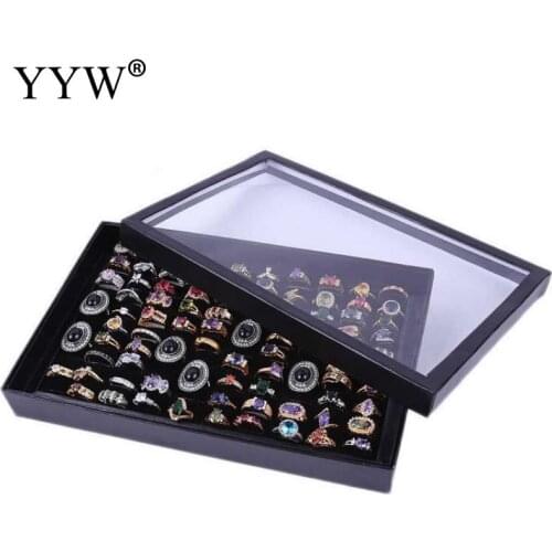 Velvet Earrings Ring Box Organizer White Black Pink Color Ear Studs Jewelry Display Stand Holder Rack Showcase For 100 Pcs Rings