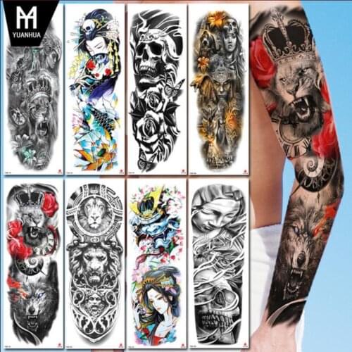 Waterproof Temporary Tattoo Sticker Full Arm Large Size Arm Tatoo Flash Fake Tattoos Sleeve for Men Women Girl T1790