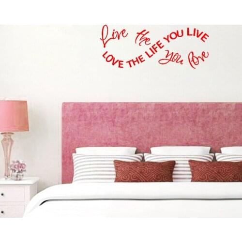 WJWY Love The Life You Live Vinyl Wall Stickers Living Room Bedroom Home Decor Wall Art Murals Wallpaper Poster