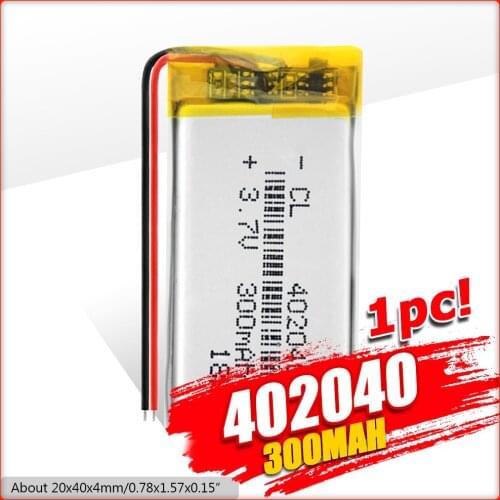 1/2/4 Pcs/lot 300mAh Li-polymer Battery For Bicycle Taillight Smart Watch Game Machine GPS 3.7V 402040 300mAh Lithium Batteries