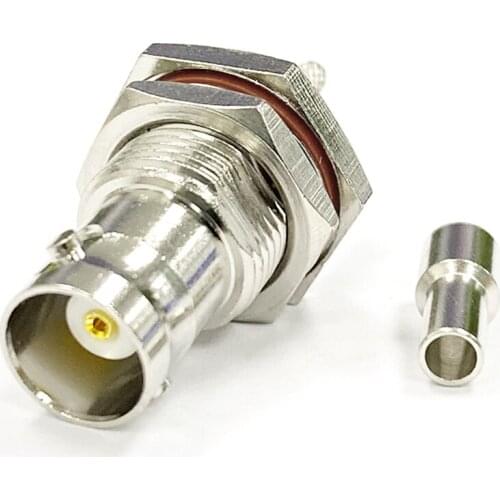 1PC BNC Female Jack nut RF Coax Connector Crimp RG316 RG174 LMR100 Cable Straight Nickelplated NEW wholesale