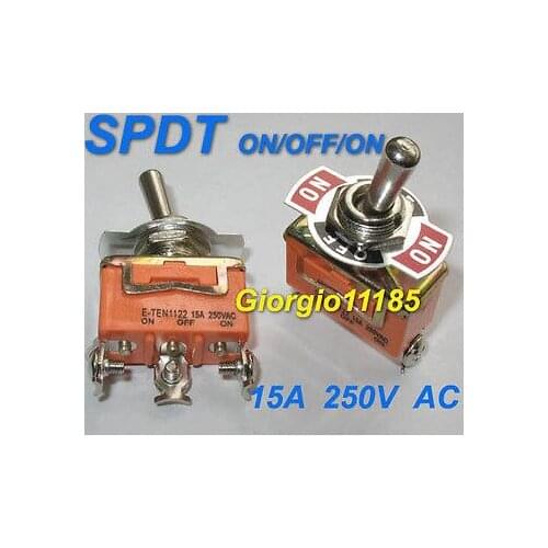 10pcs SPDT ON/OFF/ON Industrial Toggle Switches 1122 Single Pole Double Throw