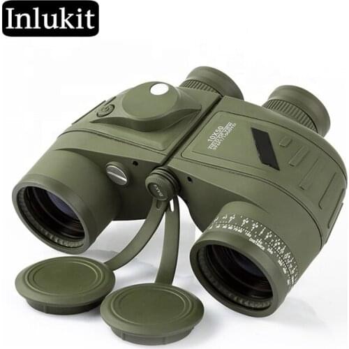 10x50 Navy Telescope Fogproof HD Binoculars with rangefinder Compass
