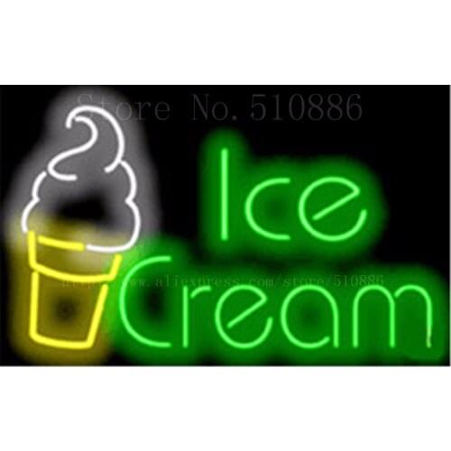 17*14" Soft Serve Ice Cream NEON SIGN REAL GLASS BEER BAR PUB LIGHT SIGNS display store Restaurant Shop Advertising Lights