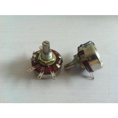 2PCS WTH118 2W 1A Potentiometer 1K 2.2K 4.7K 10K 22K 47K 100K 470K 1M WTH118-2W Round Shaft Carbon Rotary Taper Potentiometer