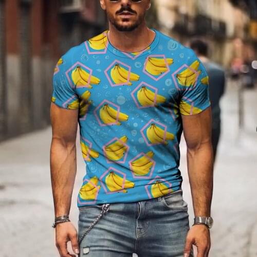 2021 Summer Food Printed Clothes Short Sleeve Mens Graphic T-Shirt Dessert Series