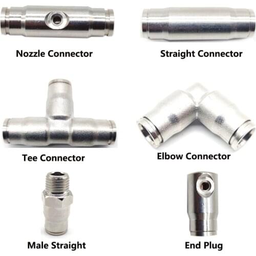 3/8" Quick Connecting Coupling For Mist Cooling System 3/16" Thread Misting Nozzles T Connectors High Pressure Fog Machine