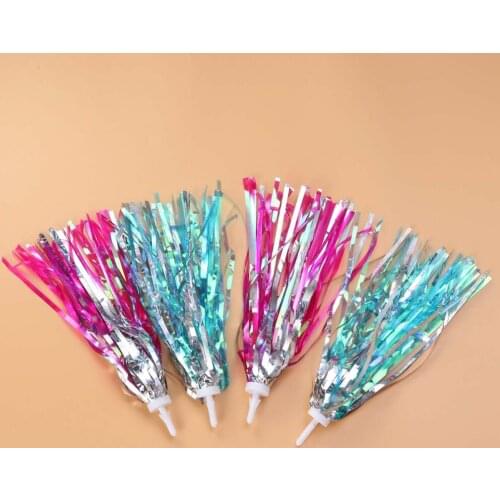 4PC Kids Tassel Ribbon Children Scooter Handlebar Streamers Grips Ribbon Baby Carrier Accessories Easy Attach to Bikes Handleba