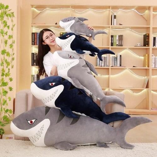 55-100cm Hammerhead Shark Plush Toy Russia Shark Toy Soft Stuffed Animal Plush Pillow High Quality Children Boy Birthday Gift