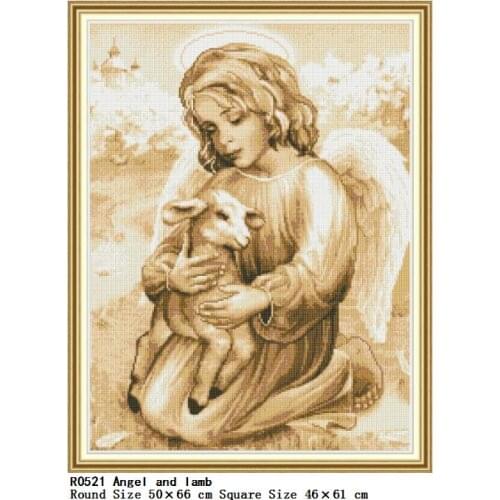 Diy 5d diamond painting Angel and lamb character round diamond mosaic home decoration embroidery pattern embroidery handmade