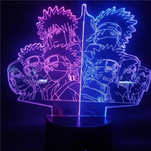 Anime Dainanahan Team 7 3d Night Light LED Color Changing LED Table Lamp for Bedroom Bedside Lamp for Christmas Gift Boy
