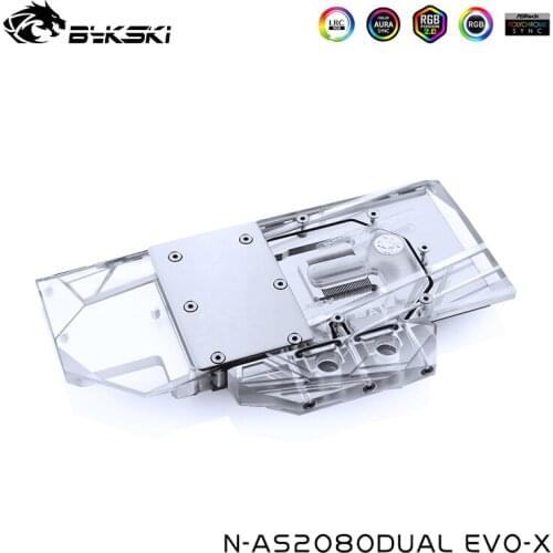 Bykski Water Bock For ASUS DUAL RTX2080-8G-Evo ,Full Cover Graphics Card GPU Cooler ,Water Cooled Head,N-AS2080DUAL EVO-X