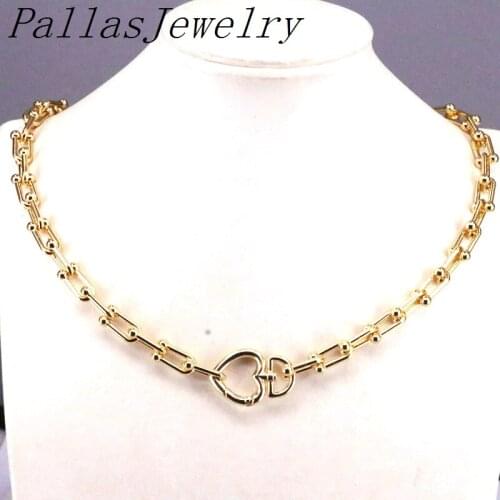 5Pcs Gold Color U Shape Chain Choker Necklaces For Women Fashion Link Heart Necklaces Jewelry Gift